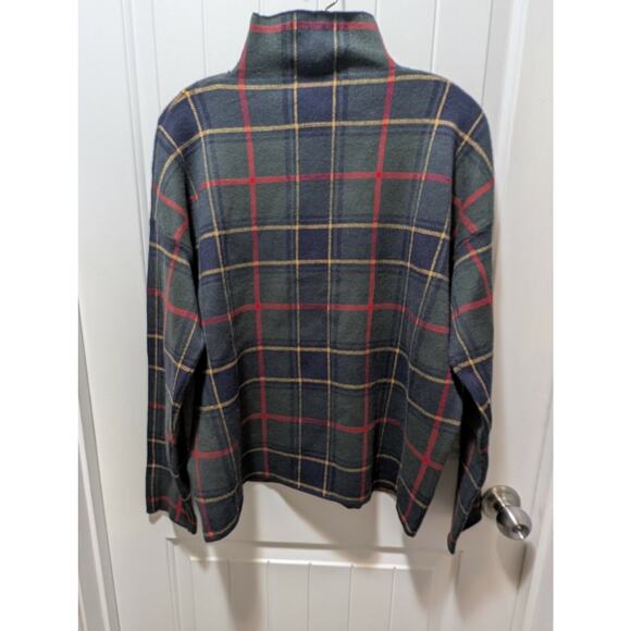 NEW Tahari Blackwatch Scottish Plaid Tartan Mock Turtleneck Holiday Sweater XL - Picture 4 of 6